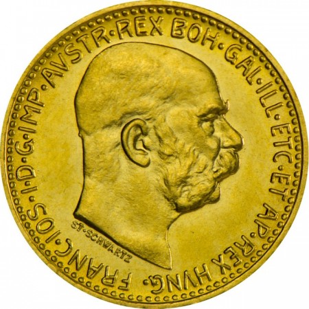 Zlatá minca 10 koruna Františka Josefa I. (rakúska razba)