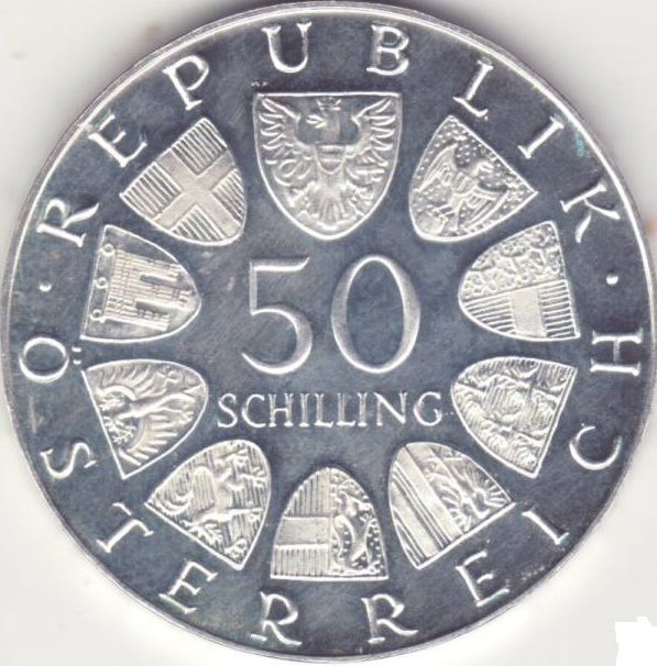 Strieborná minca 50 Schilling II.