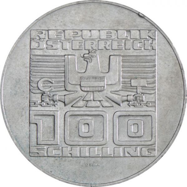 Strieborná minca 100 Schilling I.