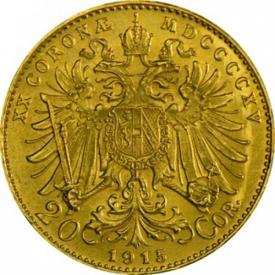 Zlatá minca 20 koruna Františka Josefa I. (rakúska razba)