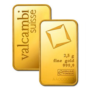 Zlatý zliatok Valcambi 2,5 g