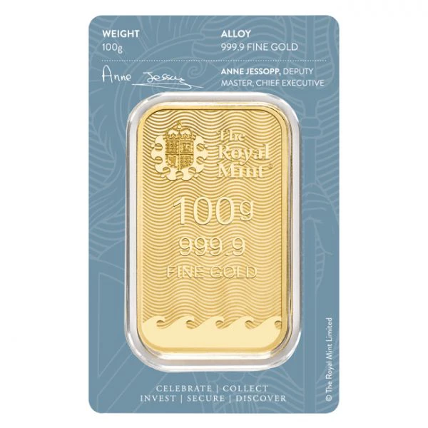 Zlatý zliatok Britannia - The Royal Mint, 100 g