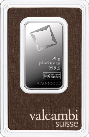 Platinový zliatok Valcambi 50 g