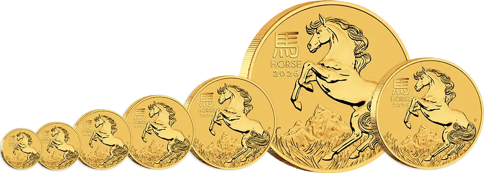 Zlatá minca Lunárna séria III: Rok Koňa 2026, 1/2 oz