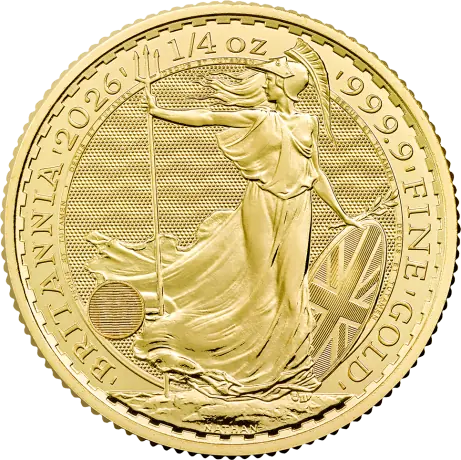 Zlatá minca Britannia Charles III 2026, 1/4 oz