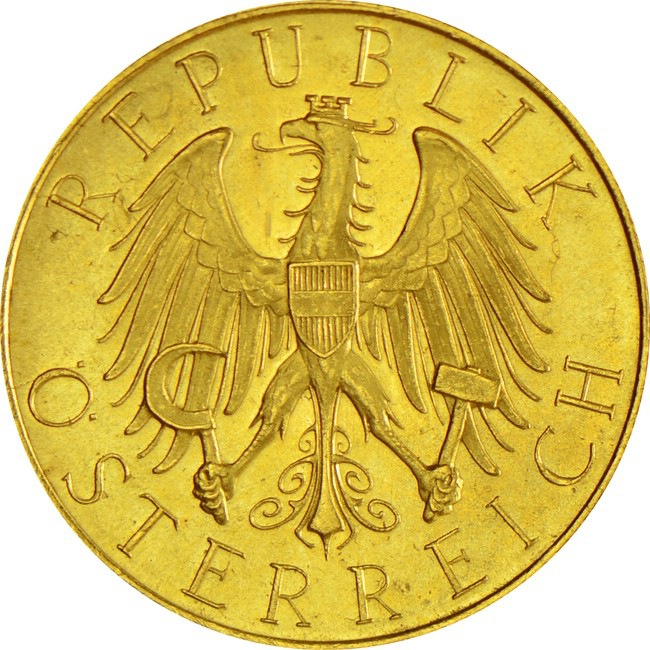 Zlatá minca 25 Schilling - Prvá republika 1926-1931
