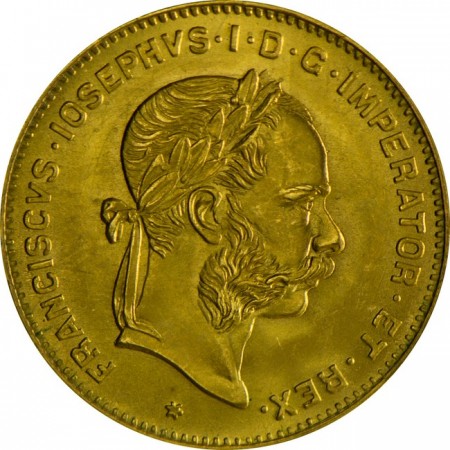 Zlatá minca 4 zlaté (4 zlatník) Františka Josefa I. (rakúska razba)