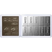 Strieborný tabulkový zliatok Combicoin Valcambi, 10&nbsp;x 10&nbsp;g