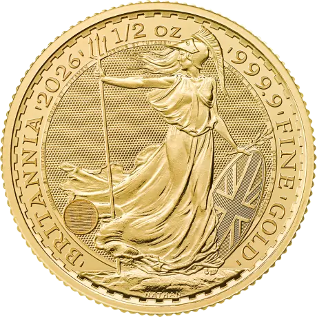 Zlatá minca Britannia Charles III 2026, 1/2 oz